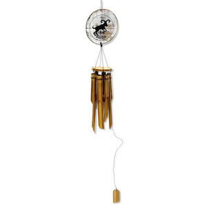 Zodiac Aries Bamboo Wind Chime - 41" Indoor Outdoor Hanging Home Décor